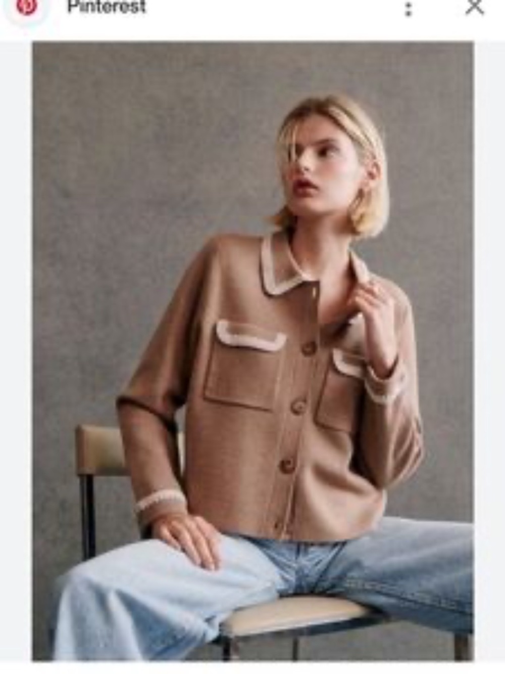 Sezane Betty Cardigan Mottled Camel Vanilla Crochet - Picture 2 of 5